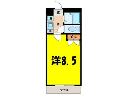 プライマリーレジデンス行田市駅前(1K/2階)の間取り写真