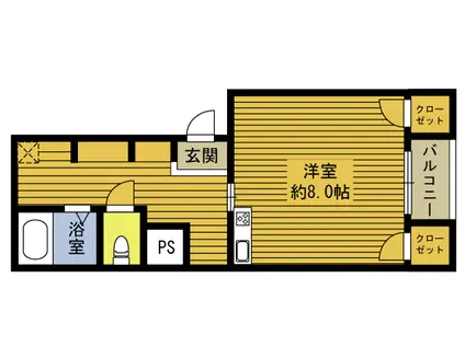ＪＲ日豊本線 鶴崎駅 徒歩10分 3階建 築37年(ワンルーム/2階)の間取り写真
