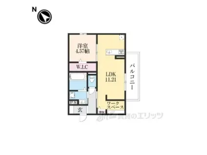 ロウレル(1LDK/3階)の間取り写真