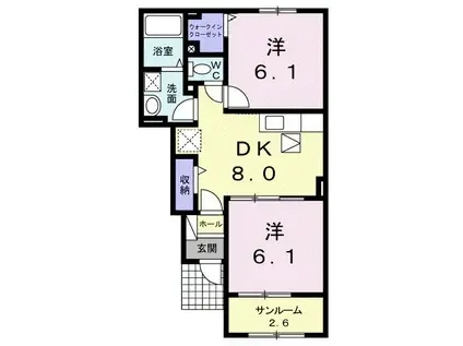 メゾン カルム II(2DK/1階)の間取り写真