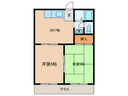 フォーブル文京(2DK/2階)の間取り写真