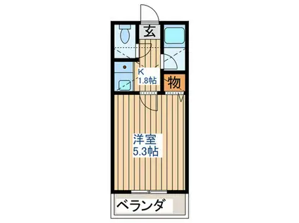 エクセルシャトー中田(1K/1階)の間取り写真