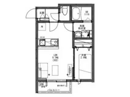 KEIAIRESIDENCE西八王子3(1LDK/1階)の間取り写真