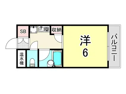 ソレイユ武庫川(1K/3階)の間取り写真