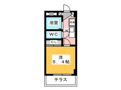 セリエシャルマン(1K/1階)の間取り写真