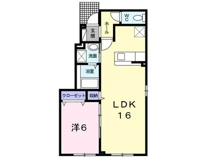 サニーガーデン(1LDK/1階)の間取り写真