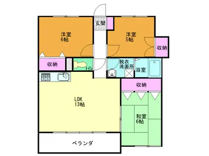 ブライトンヒルズ(3LDK/1階)の間取り写真