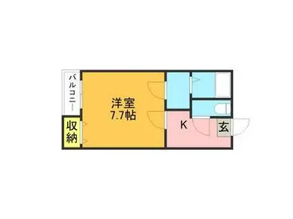 クレフラスト麦野(1K/1階)の間取り写真