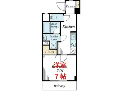 サンライズハイム(1K/5階)の間取り写真