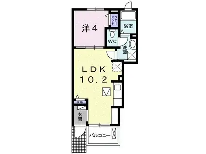 エール・ミー(1LDK/1階)の間取り写真
