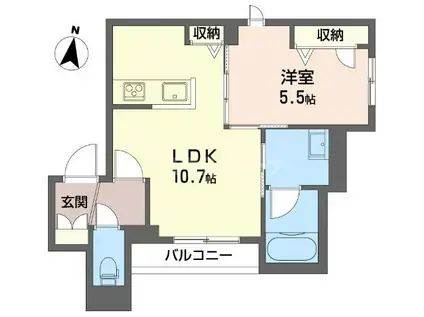 QUALISTA クオリスタ(1LDK/3階)の間取り写真