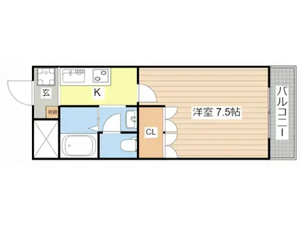ノース WINDY(1K/1階)の間取り写真