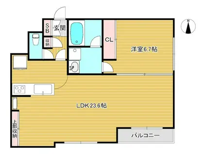 BELCASA(1LDK/2階)の間取り写真