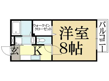 メープル宝ヶ池(1K/1階)の間取り写真