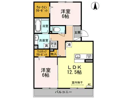 ラ ファミーユ(2LDK/2階)の間取り写真