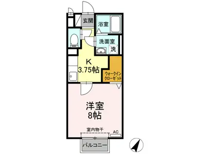 セジュール野口(1K/2階)の間取り写真