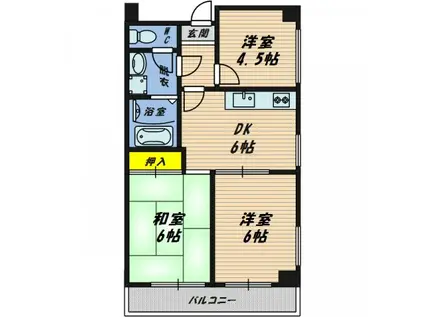 ラフィーネ鶴丸(3DK/5階)の間取り写真