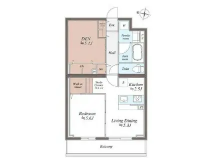 SYMPHONY PARK(1SLDK/1階)の間取り写真