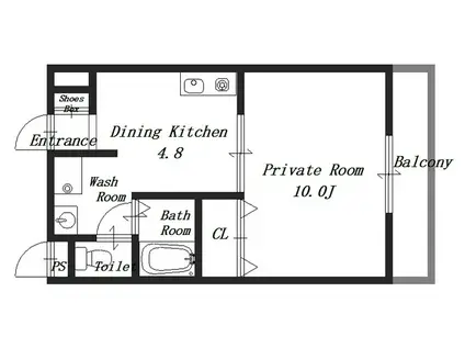 PLAIRE(1DK/1階)の間取り写真