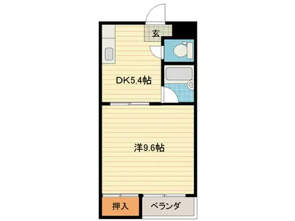 富山地鉄本線 越中荏原駅 徒歩14分 2階建 築37年(1DK/1階)の間取り写真