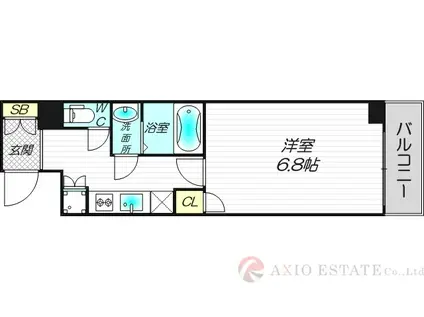 レジュールアッシュPREMIUM TWIN-II(1K/15階)の間取り写真