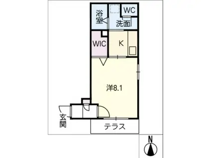 LUANA TERRACE(1K/1階)の間取り写真