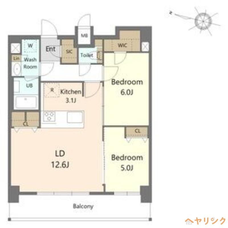 S-RESIDENCE上社南AMANTE(2LDK/9階)の間取り写真