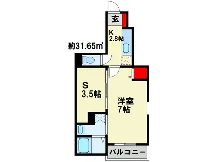 アルモニ-(1K/1階)の間取り写真