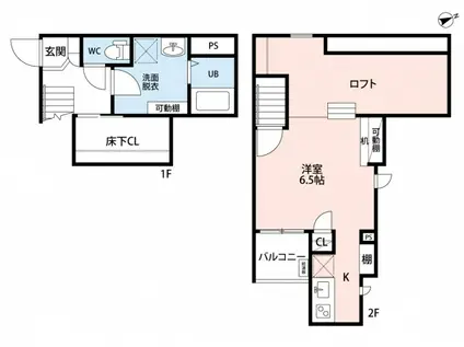 CB久留米カーラ(1K/1階)の間取り写真