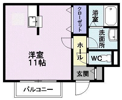 コータ・コートM(ワンルーム/1階)の間取り写真