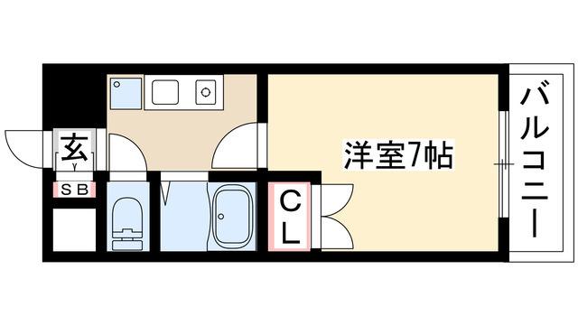 セントラルハイツ カシノ(1K/2階)の間取り写真