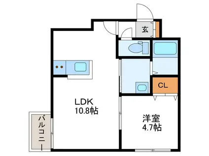 スリーナインXY(1LDK/5階)の間取り写真