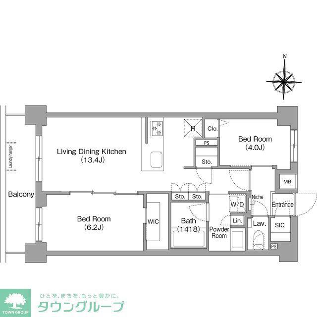 コンフォリア・リヴ永福町(2LDK/4階)の間取り写真