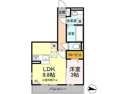 サントリーニ(1LDK/2階)の間取り写真