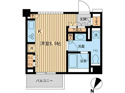 レジデンス三宿(ワンルーム/3階)の間取り写真