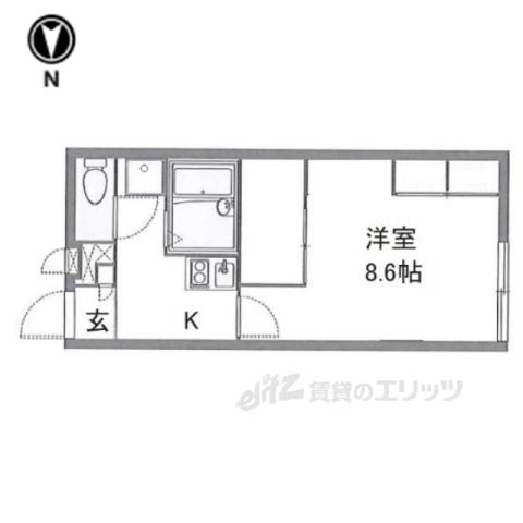 レオパレス瓢箪山(1K/1階)の間取り写真