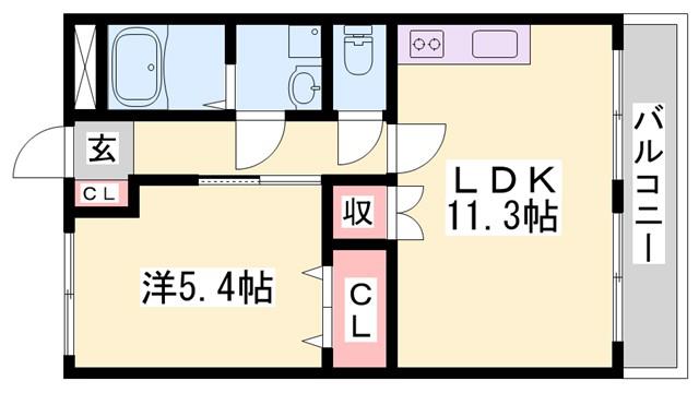 フラワーヒル(1LDK/2階)の間取り写真