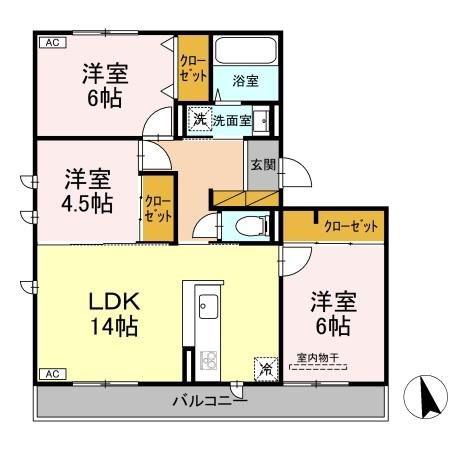 アーブルヴィラ(3LDK/3階)の間取り写真