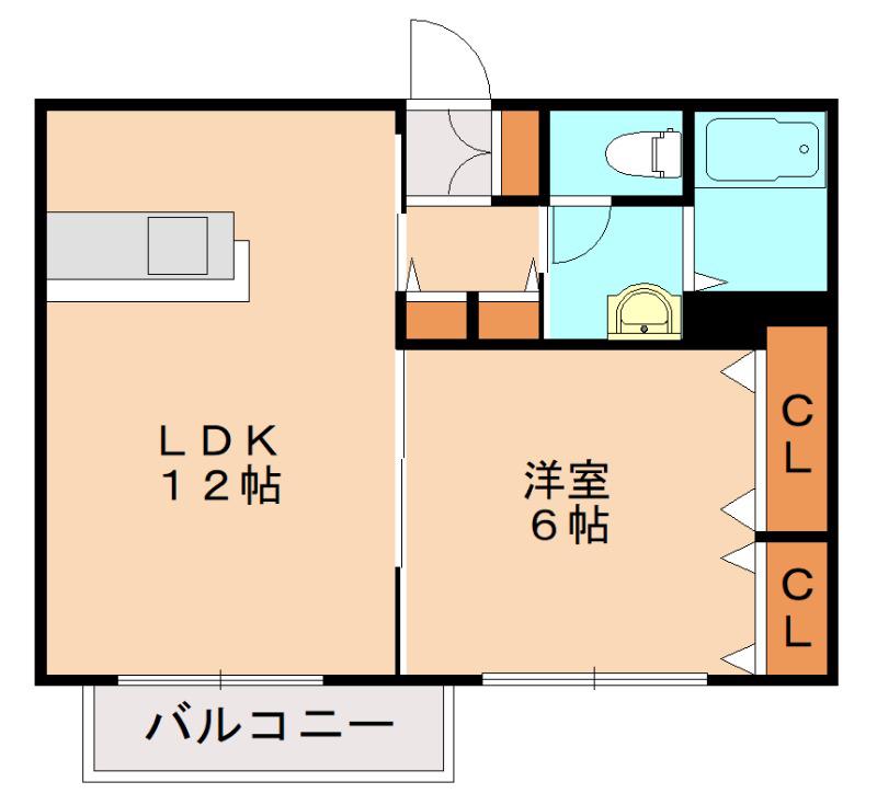 ユイマール(1LDK/1階)の間取り写真