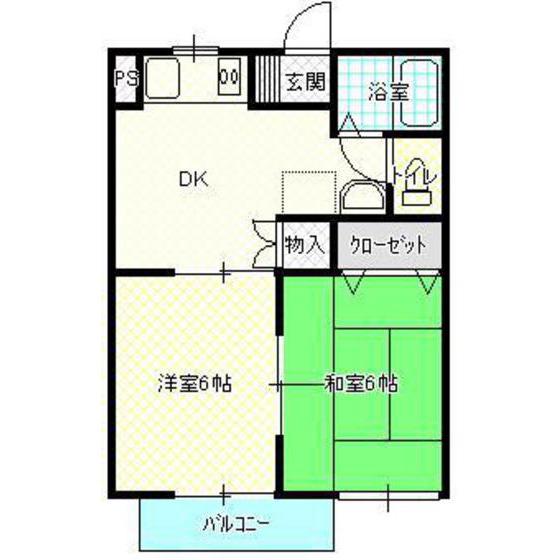 リオパレスK1(2DK/2階)の間取り写真