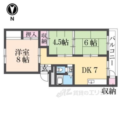 第一岸田マンション(3DK/3階)の間取り写真