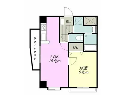 クイーンズ・スクエア(1LDK/8階)の間取り写真