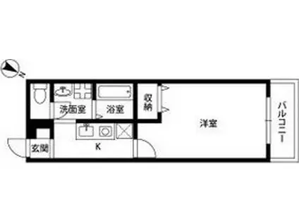 シャルマン・エスパース(1K/2階)の間取り写真