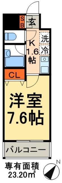 ドゥーエ船堀(1K/1階)の間取り写真
