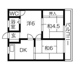 五才美ハイツ(3DK/3階)の間取り写真