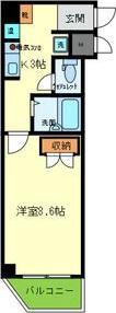 ホルス240(1K/4階)の間取り写真