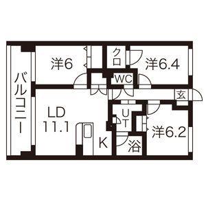 アビタシオンみなみ(3LDK/2階)の間取り写真