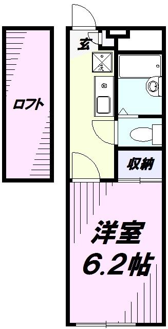 レオパレスJETSKY(1K/2階)の間取り写真