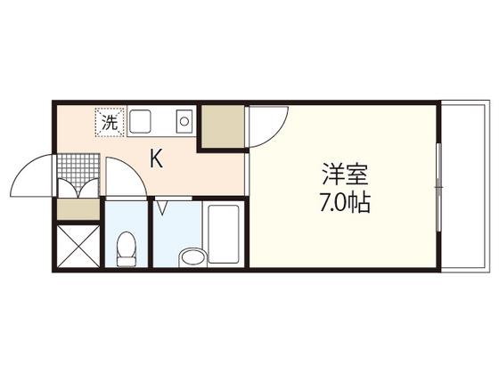 コンフォーレひかり(1K/6階)の間取り写真
