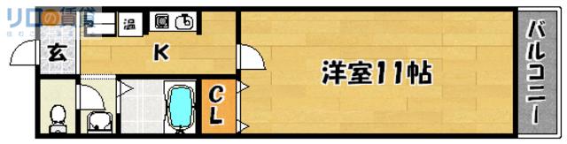 ユニコート(1K/5階)の間取り写真